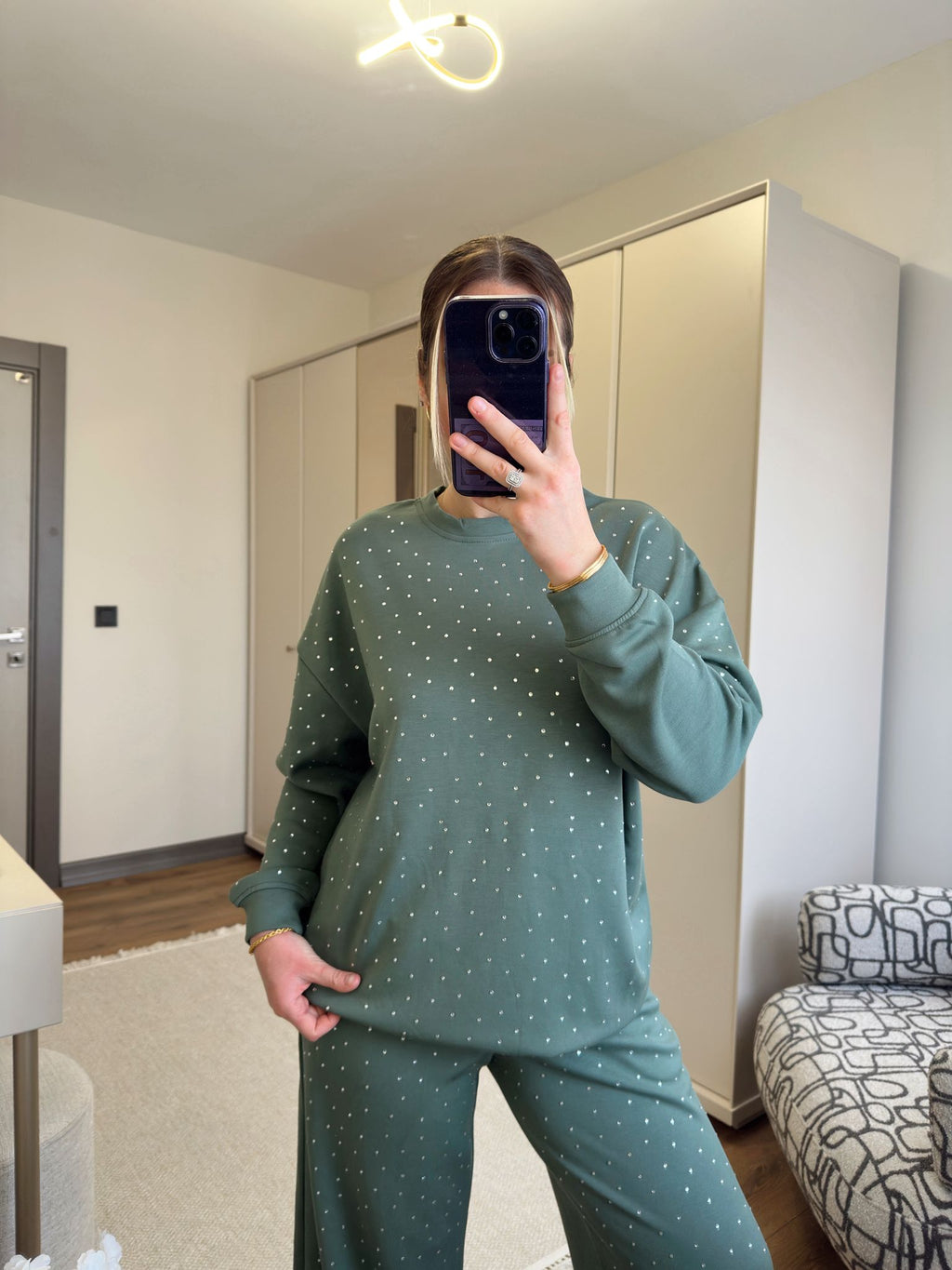 Oya Yeşil Taşlı Takım